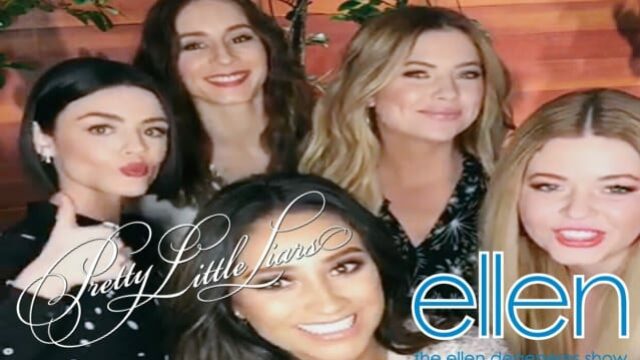 PLL - Pretty Little Liars 7 - cast - Ellen Degeneres Show - Troian Bellisario - Lucy Hale - Sasha Pieterse - Ashley Benson - Shay Mitchell