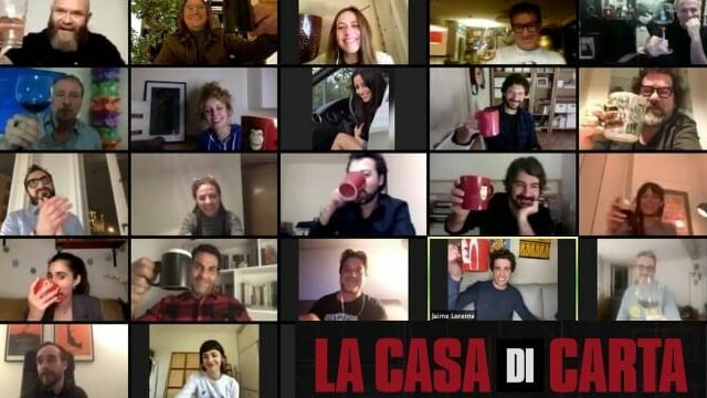 videochiamata bella ciao cast la casa di carta