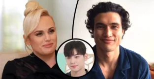 Cha Eun Woo in K-Pop Lost in America con Rebel Wilson charles melton